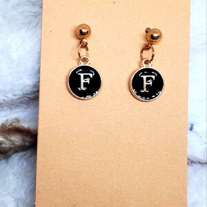 7/$10 F Initial Earrings, New